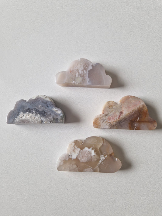 Agate fleur en nuage